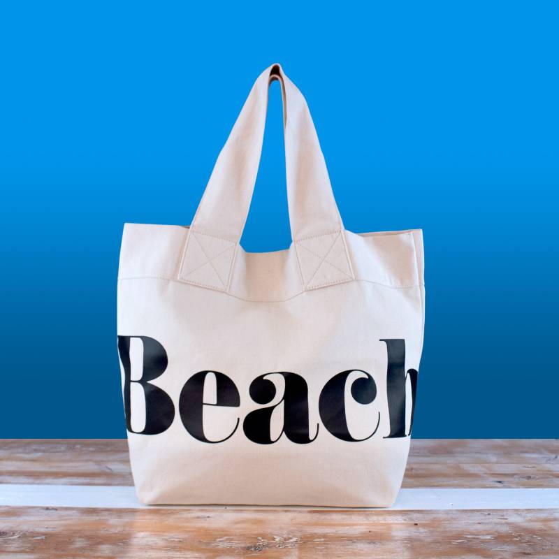 strand Canvas Tote Natur Und Schwarz von MaiseyDesign