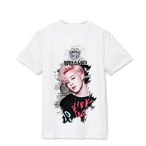 T-Shirt Unisex KPOP Bangtan Boys Rundhals Shirt Kurzarm T-Shirt Suga Jin Jimin Jung Kook J-Hope Rap-Monster V Top für Liebespaar Herren Damen Jugendliche von Maisley