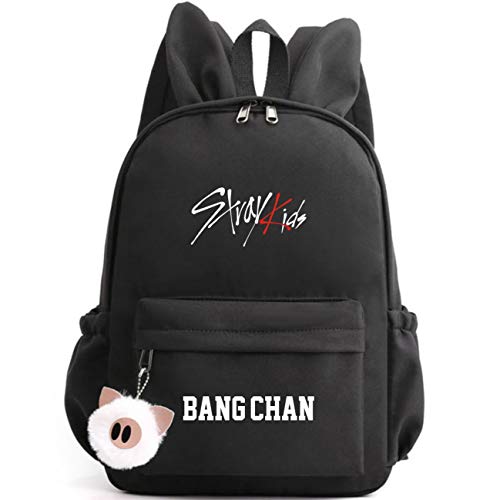 Casual Stray Kids Rucksack Süße Hasenohren Schultaschen für Jungen Mädchen StrayKids Camping Wanderrucksack Daypacks von Maisley