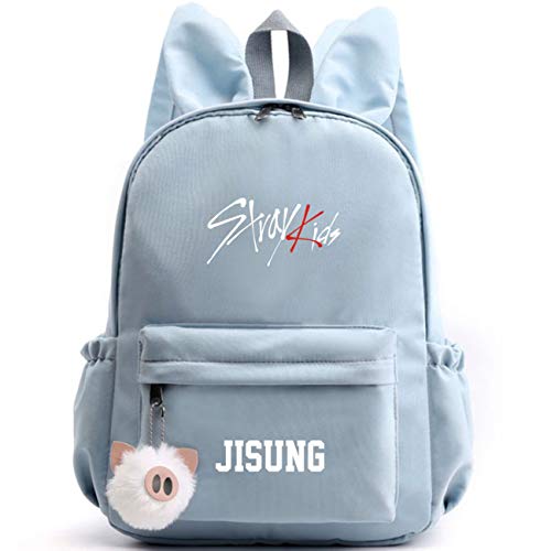 Casual Stray Kids Rucksack Süße Hasenohren Schultaschen für Jungen Mädchen StrayKids Camping Wanderrucksack Daypacks von Maisley