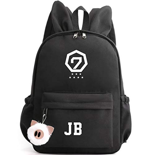 GOT7 Casual Rucksack Süße Hasenohren Schultaschen für Jungen Mädchen Bambam Yugyeom JB JinYoung Mark Jackson Youngjae Camping Wanderrucksack Daypacks von Maisley