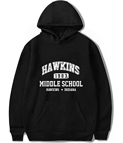 Hawkins Middle School Kapuzenpullover Hawkins Indiana Beiläufig Sport Hoodies Mode lose Hawkins A.V. Club Pullover Sweatshirt Unisex von Maisley