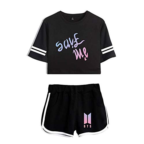 Maisley SaveMe T-Shirt & Kurze Hose Sport Set Bangtan Boys World Tour Love Yourself Suga Jimin Jin Jung Jook J-Hope Rap-Monster V Shorts & Top Sets von Maisley