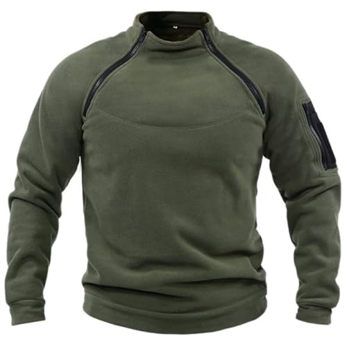 Maisley Herren Tactical Fleece Sweatshirt Herren Outdoor Taktisch Weich Warm Polar Fleecejacke Männer Fleecepullover Herren-Jacke ohne Kapuze von Maisley