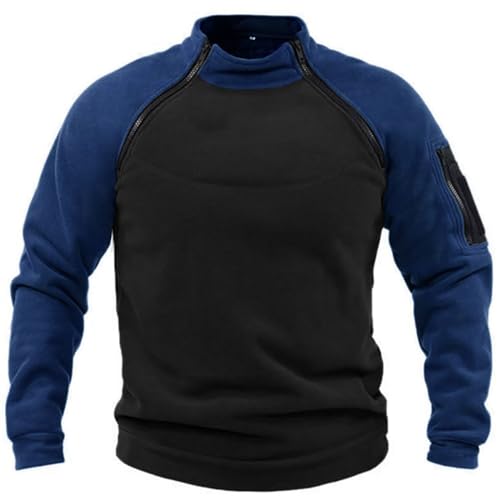 Maisley Herren Tactical Fleece Sweatshirt Herren Outdoor Taktisch Weich Warm Polar Fleecejacke Männer Fleecepullover Herren-Jacke ohne Kapuze von Maisley