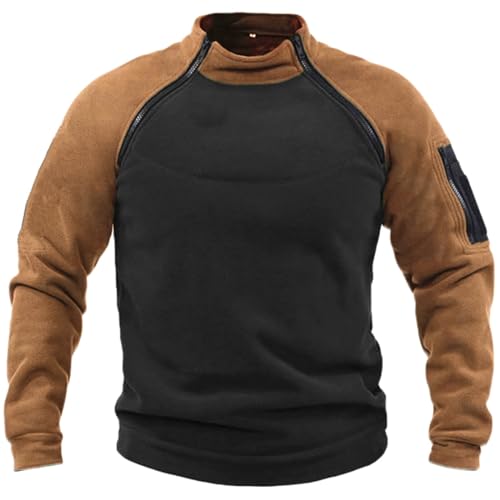 Maisley Herren Tactical Fleece Sweatshirt Outdoor Taktisch Weich Warm Polar Fleecejacke Männer Fleecepullover Ohne Kapuze von Maisley