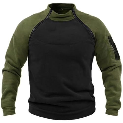 Maisley Herren Tactical Fleece Sweatshirt Herren Outdoor Taktisch Weich Warm Polar Fleecejacke Männer Fleecepullover Herren-Jacke ohne Kapuze von Maisley