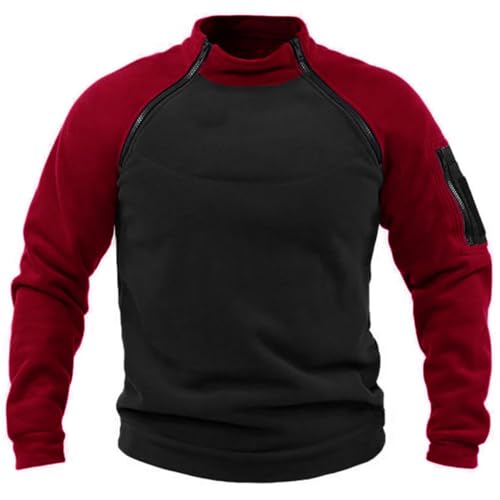 Maisley Herren Tactical Fleece Sweatshirt Herren Outdoor Taktisch Weich Warm Polar Fleecejacke Männer Fleecepullover Herren-Jacke ohne Kapuze von Maisley