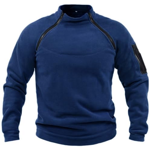 Maisley Herren Tactical Fleece Sweatshirt Herren Outdoor Taktisch Weich Warm Polar Fleecejacke Männer Fleecepullover Herren-Jacke ohne Kapuze von Maisley