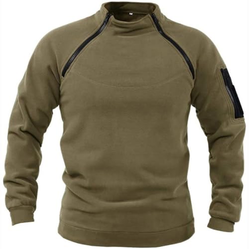 Maisley Herren Tactical Fleece Sweatshirt Herren Outdoor Taktisch Weich Warm Polar Fleecejacke Männer Fleecepullover Herren-Jacke ohne Kapuze von Maisley