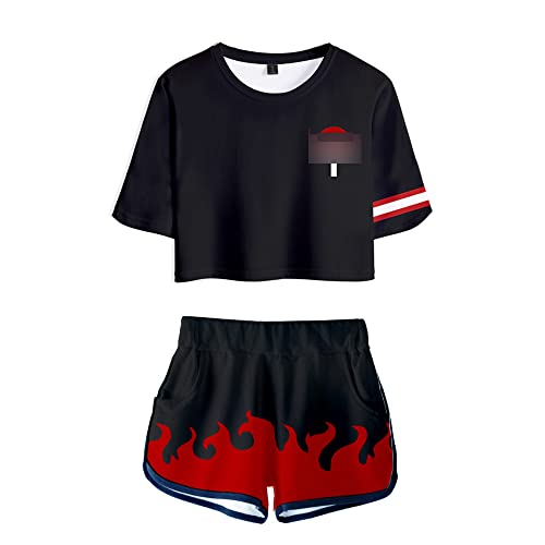 Maisley T-Shirt & Kurze Hose Sport Set Anime Uchiha Clan Syarinngann Ninjia Estampado Fans Shorts & Top Set von Maisley