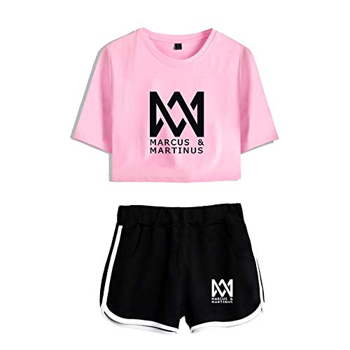 Marcus and Martinus Twin Brother Singer Damen Kurzarm Mode Freiliegendes Nabel T-Shirts + Kurze Hose Sets Sweatshirt Sport Causal Streetwear Bekleidungsets Mit Druck Freizeitkleidung Marcus and Martinus Twin Brother Singer Damen Kurzarm Mode Freiliegendes Nabel T-Shirts + Kurze Hose Sets Sweatshirt Sport Causal Streetwear Bekleidungsets Mit Druck Freizeitkleidung von Maisley