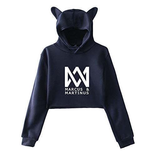 Marcus and Martinus Twin Brother Singer Katzenohren Kapuzenpullover Bedruckt Damen Langarm Oberteile Hoodie Sweatshirt Pullover Bluse freiliegendes Nabel-Sweatshirt Marcus and Martinus Twin Brother Singer Katzenohren Kapuzenpullover Bedruckt Damen Langarm Oberteile Hoodie Sweatshirt Pullover Bluse freiliegendes Nabel-Sweatshirt von Maisley