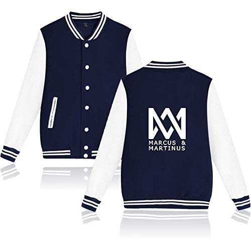 Marcus and Martinus Twin Brother Singer Unisex Baseball Jacke Langarm Stehkragen Jacke Blouson Print Kapuze Winter Warm Sweatshirt Sweatjacke Baseball Uniform von Maisley