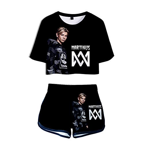 Marcus&Martinus Twins Sänger Trainingsanzug Sommer Tops + Sport Kurze T-Shirt Shorts Tracksuit Sportswear-Sets für Damen von Maisley