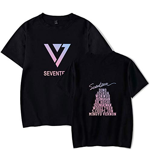 Seventeen T-Shirt KPOP Seventeen Boys Rundhals Kurzarm Tshirt S.COUPS JEONGHAN Joshua Jun Hoshi Wonwoo Woozi DK MINGYU THE8 SEUNGKWAN Vernon Dino Fans Top für Damen Kurzarm von Maisley