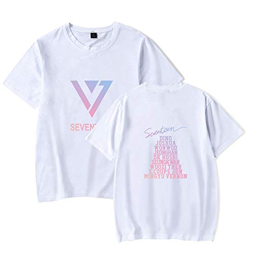 Seventeen T-Shirt KPOP Seventeen Boys Rundhals Kurzarm Tshirt S.COUPS JEONGHAN Joshua Jun Hoshi Wonwoo Woozi DK MINGYU THE8 SEUNGKWAN Vernon Dino Fans Top für Damen Kurzarm von Maisley