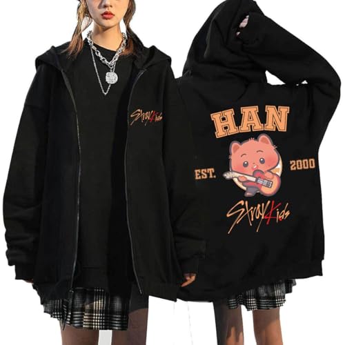 Kapuzenpullover SKZOO Süß Reißverschluss Sport Unisex Y2K Kapuzenjacke BangChan Lee Know Changbin Hyunjin Han Felix Seungmin I.N Mode Lose Streetwear Harajuku Sweatshirt Hoodie Fans Tops von Maisley