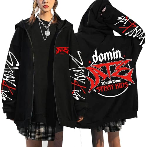 Stray Kids Kapuzenpullover mit Reißverschluss Domin ATE Sport Pullover BangChan Lee Wissen Changbin Hyunjin Han Felix Seungmin I.N Mode Lose Sweatshirt Tops von Maisley