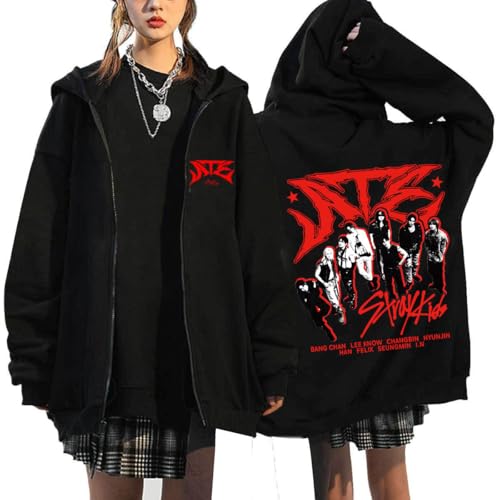 Stray Kids Kapuzenpullover mit Reißverschluss Domin ATE Sport Pullover BangChan Lee Wissen Changbin Hyunjin Han Felix Seungmin I.N Mode Lose Sweatshirt Tops von Maisley