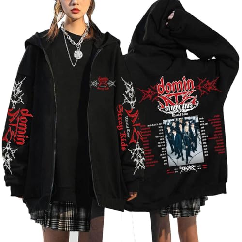 Kapuzenpullover mit Reißverschluss Domin ATE Sport Unisex Y2K Kapuzenjacke BangChan Lee Wissen Changbin Hyunjin Han Felix Seungmin I.N Mode Lose Streetwear Harajuku Sweatshirt Hoodie Tops von Maisley