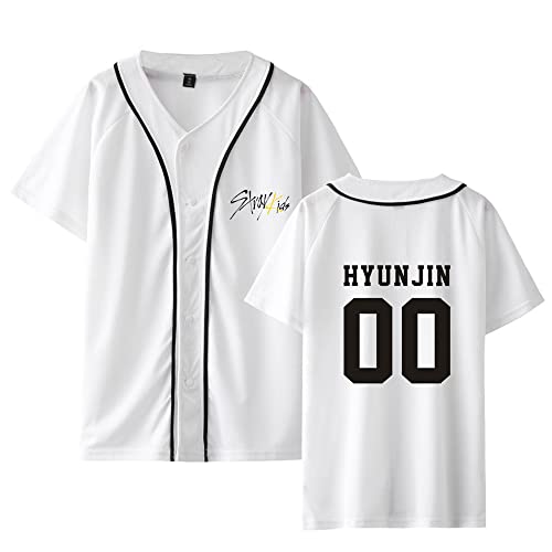 Stray Kids T Shirt KPOP Yellow Wood Kurzarm Changbin Hyunjin Felix Seungmin Jeongin Jisung Minho Woojin BangChan Baseballuniform T-Shirt Sommerkleid Tshirt Casual Fashion Männer und Frauen von Maisley