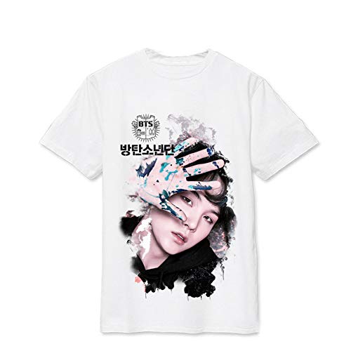 T-Shirt Unisex KPOP Bangtan Boys Rundhals Shirt Kurzarm T-Shirt Suga Jin Jimin Jung Kook J-Hope Rap-Monster V Top für Liebespaar Herren Damen Jugendliche von Maisley