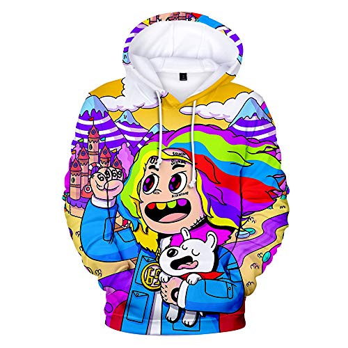 Unisex Rapper 3D Drucke Unisex Casual Hoodies Hip Hop 3D Top Kapuzenpullover von Maisley