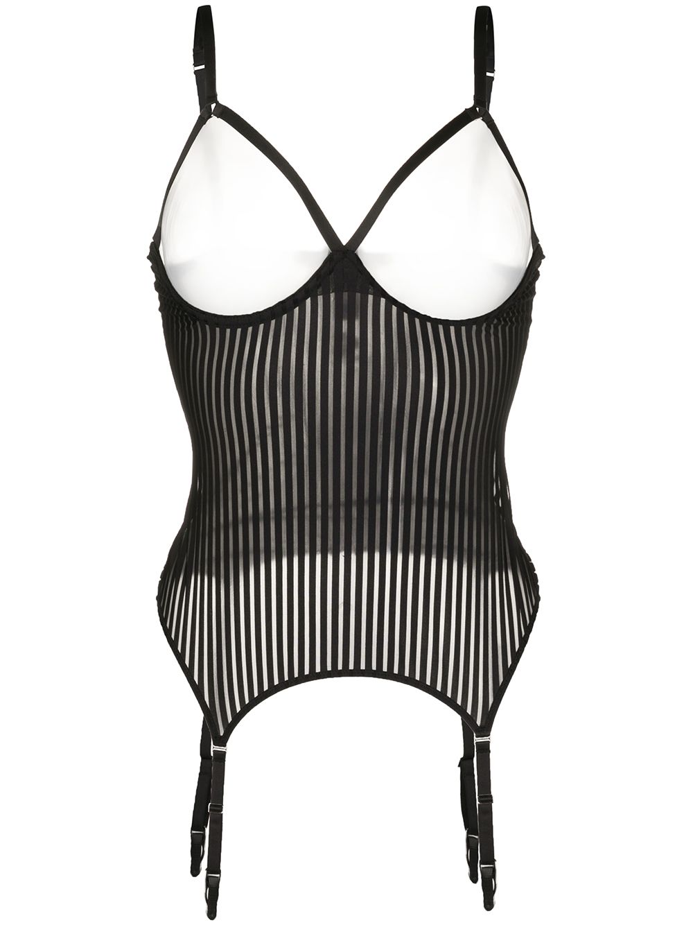 Maison Close Gestreifter Body - Schwarz von Maison Close