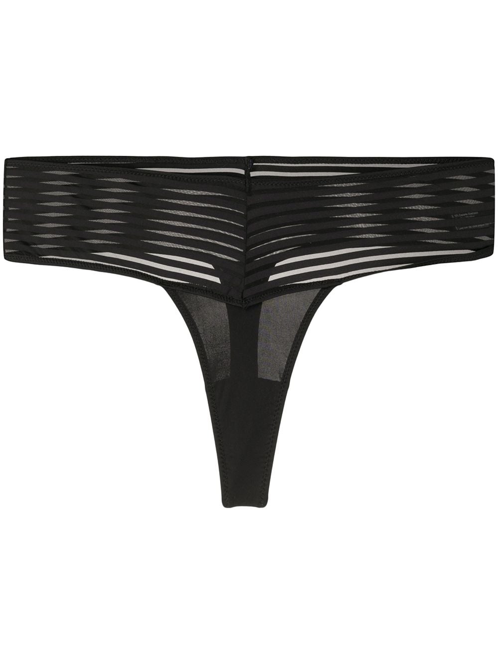 Maison Close Gestreifter Tanga - Schwarz von Maison Close