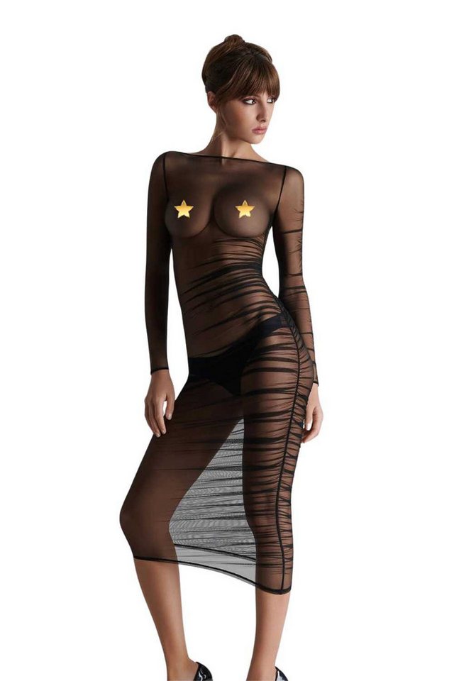 Maison Close Minikleid Nuit Fauve - transparentes Midikleid mit Raffungen M von Maison Close