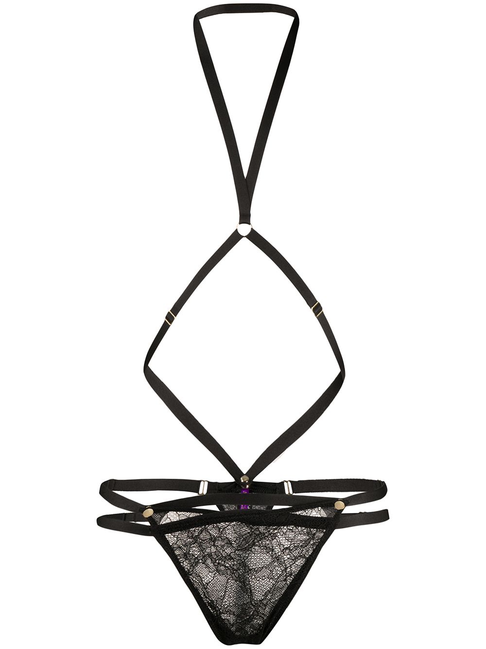 Maison Close Tanga mit abnehmbarem Harness - Schwarz von Maison Close