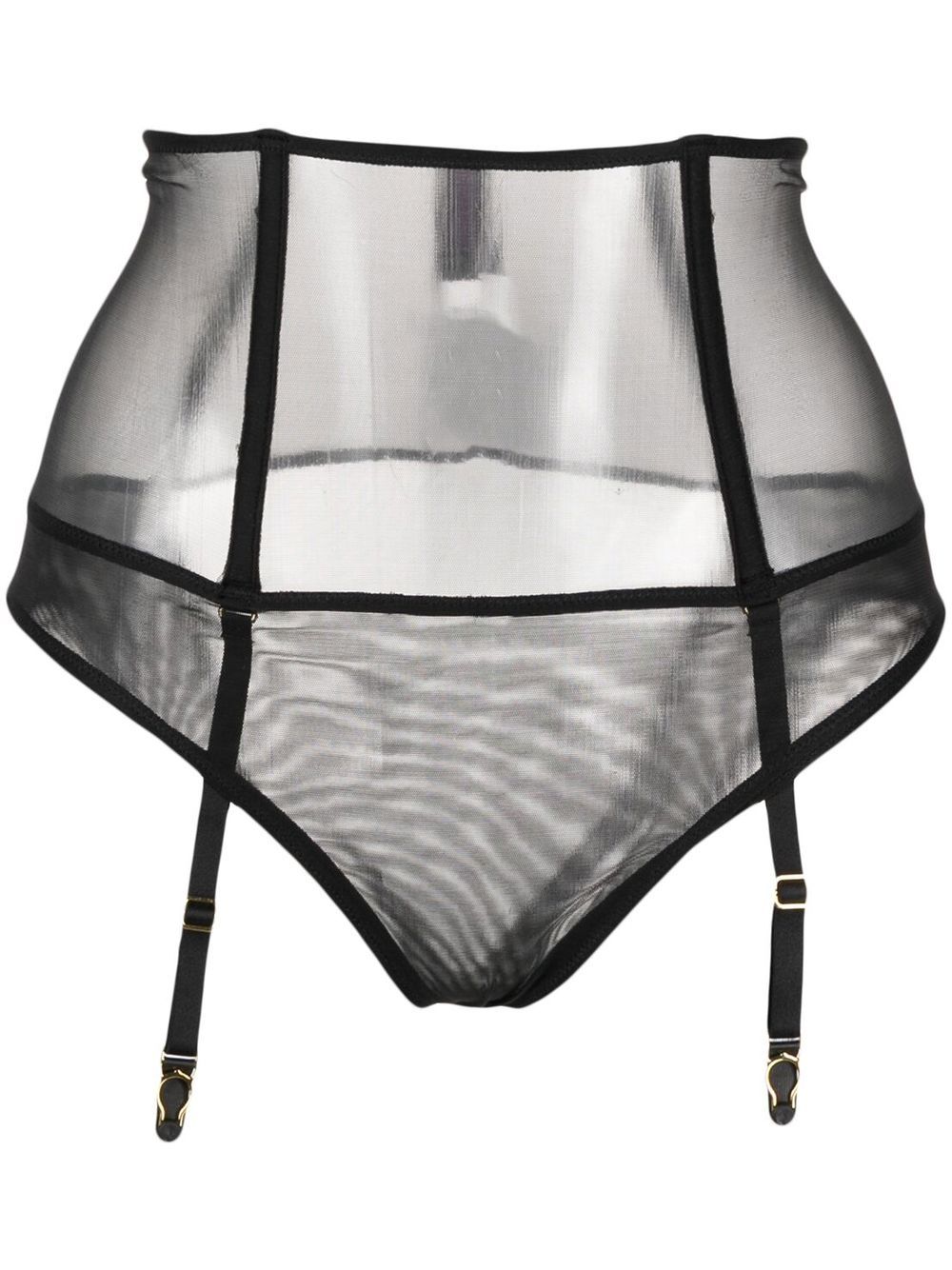 Maison Close String mit Strumpfhaltern - Schwarz von Maison Close