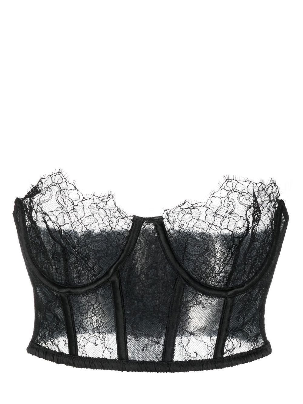 Maison Close Bustier mit Spitzendetail - Schwarz von Maison Close