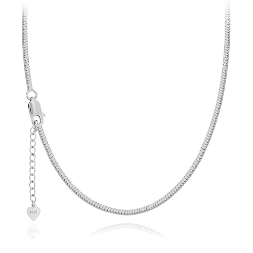 Maison Dianie Schmuck Damen-Halskette Schlangenkette Silber 925 Kette Herren 1,2 mm Länge 40 + 5 cm, 1.2mm 40+5cm, Sterling Silber von Maison Dianie