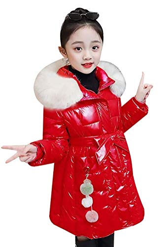 Maison Jardin Daunenjacke Mädchen warm Parka Winter Kinder Parka Jacke mit Kapuze Lange Mantel Kunstpelz Jacke Winter Warm von Maison Jardin