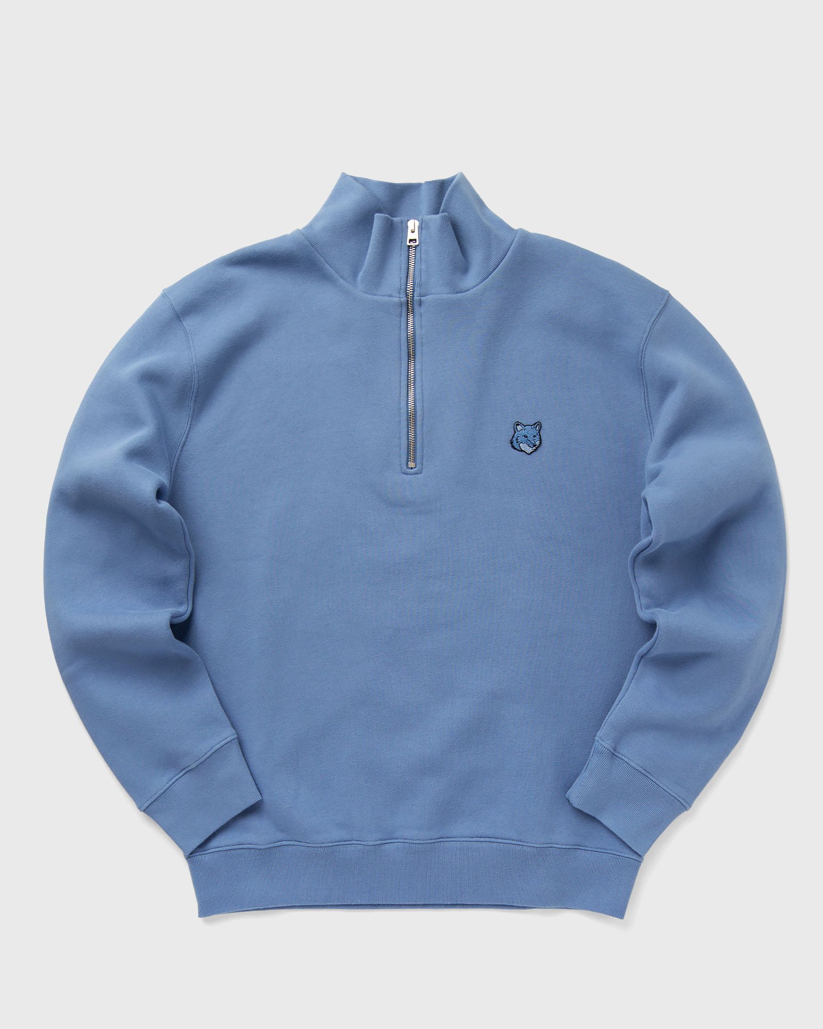 Maison Kitsune BOLD FOX HEAD PATCH COMFORT HALF ZIP SWEATSHIRT men Half-Zips blue in Größe:M von Maison Kitsune