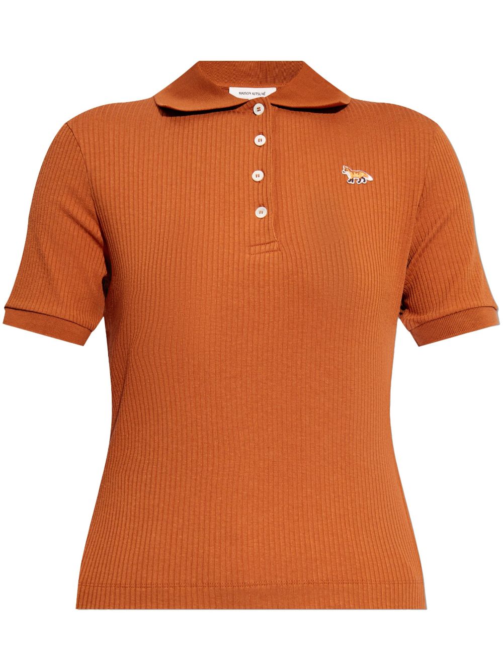 Maison Kitsuné Geripptes Poloshirt - Orange von Maison Kitsuné