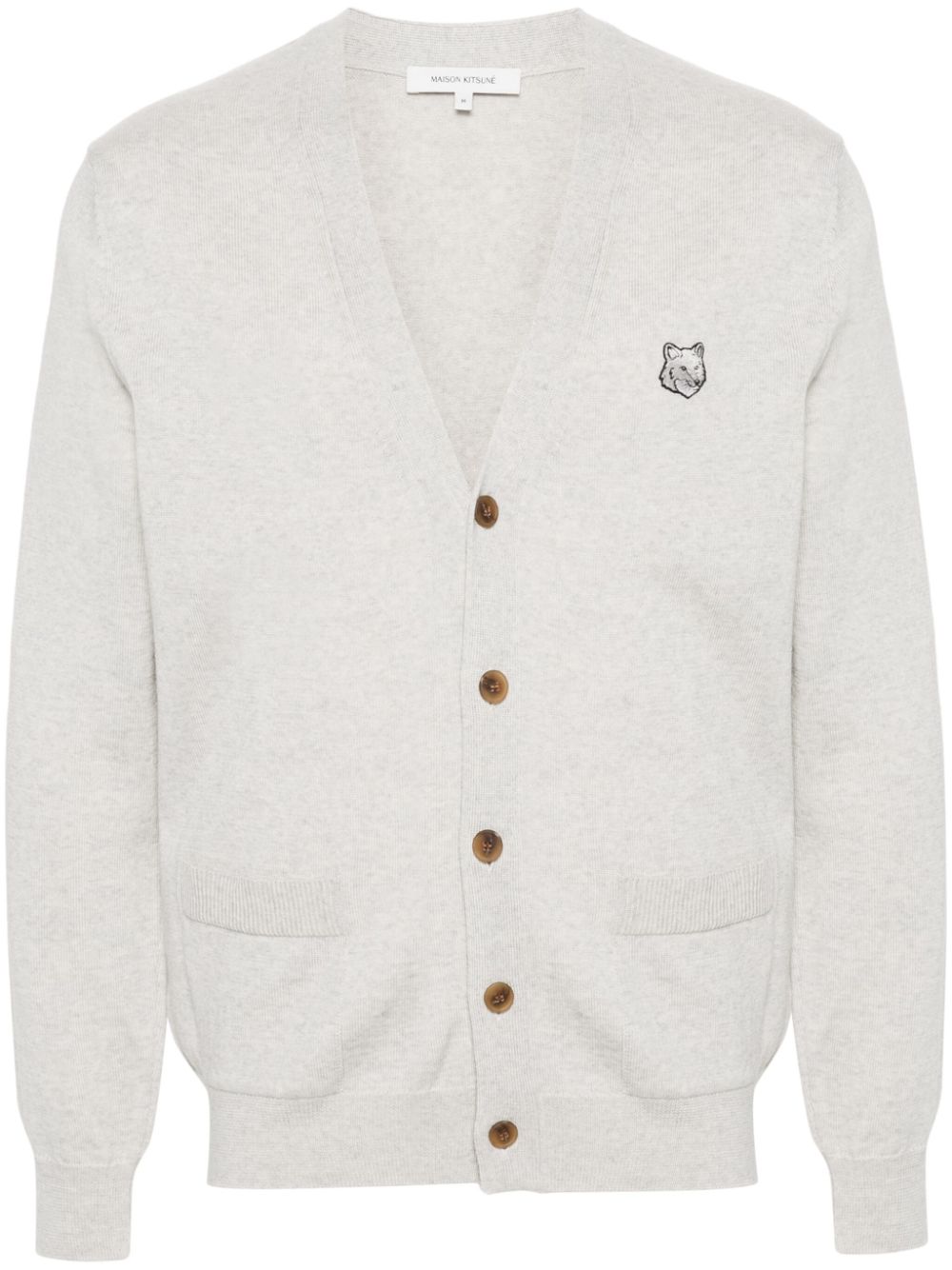 Maison Kitsuné Bold Fox Head Wollcardigan - Grau von Maison Kitsuné