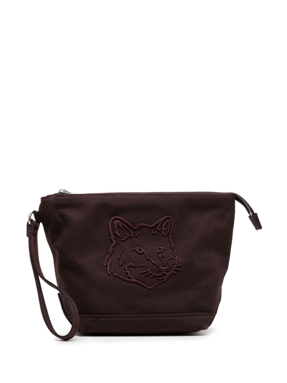 Maison Kitsuné Bold Fox Head Canvas-Clutch - Braun von Maison Kitsuné