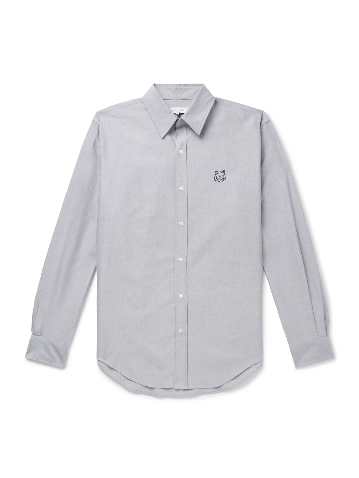 Maison Kitsuné - Bold Logo-Appliquéd Cotton Oxford Shirt - Men - Gray - XL Maison Kitsuné - Bold Logo-Appliquéd Cotton Oxford Shirt - Men - Gray - XL von Maison Kitsuné