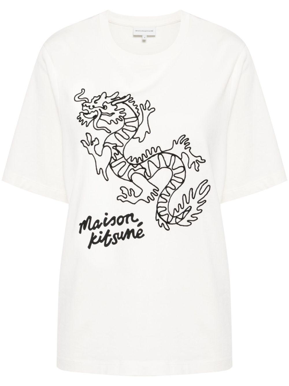 Maison Kitsuné Chinese Dragon T-Shirt - Weiß von Maison Kitsuné