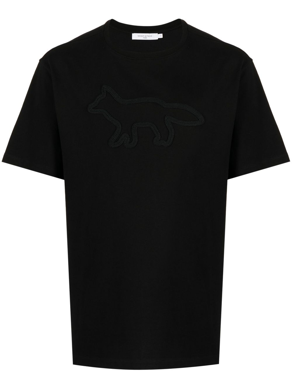 Maison Kitsuné T-Shirt mit aufgesticktem Fuchs - Schwarz von Maison Kitsuné