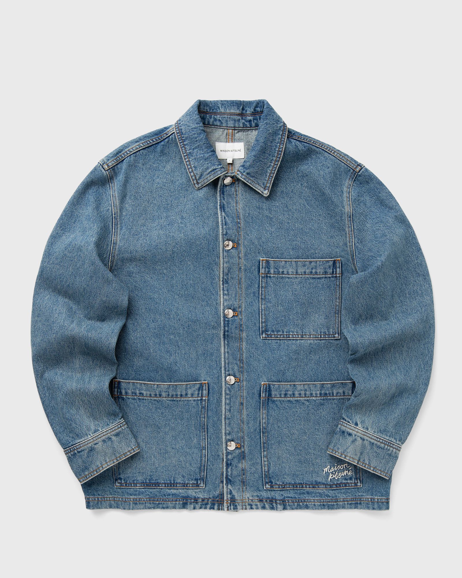 Maison Kitsune DENIM WORKWEAR JACKET men Denim Jackets blue in Größe:M von Maison Kitsune