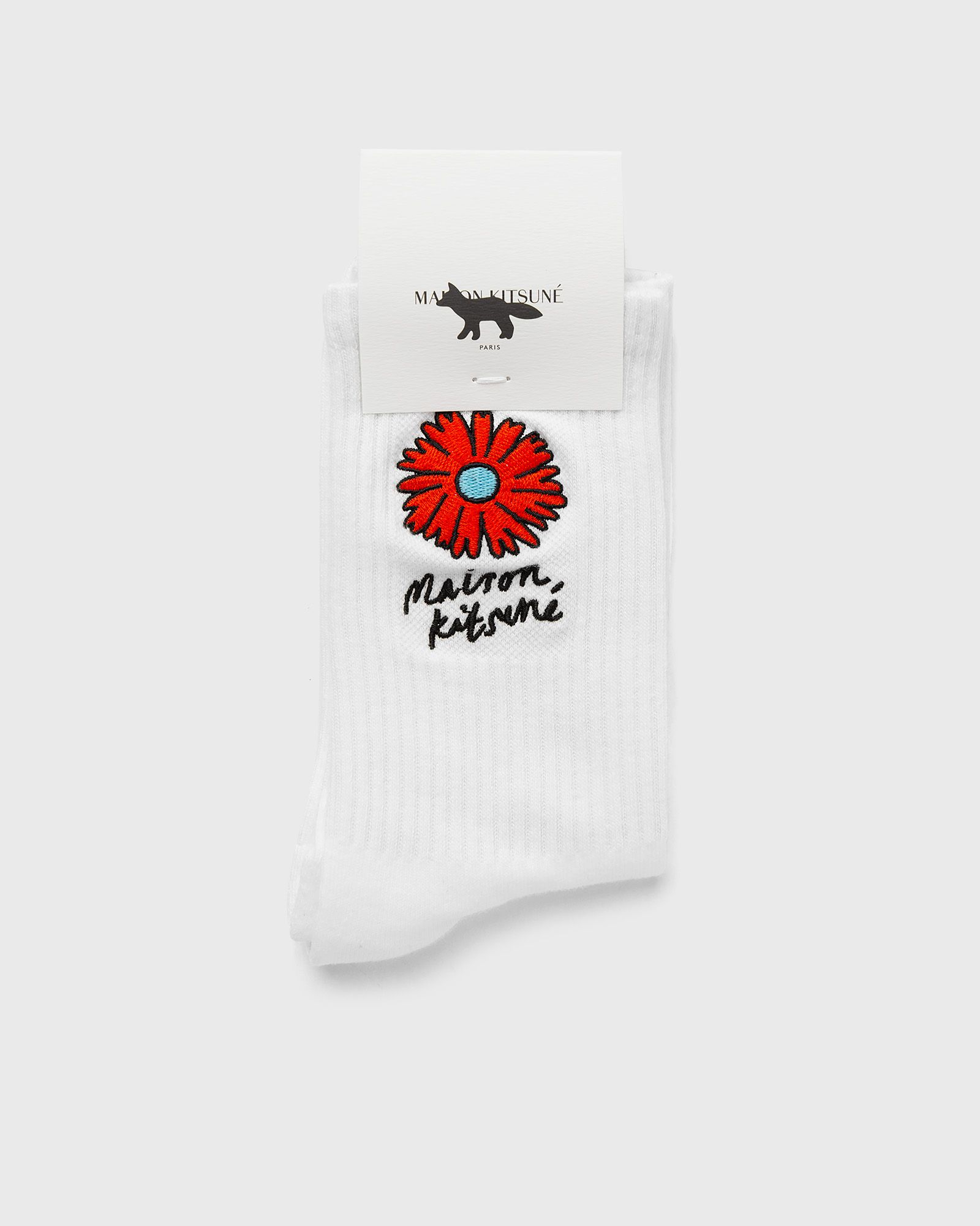 Maison Kitsune FLOATING FLOWER SPORTY SOCKS men Socks white in Größe:40/45 von Maison Kitsune