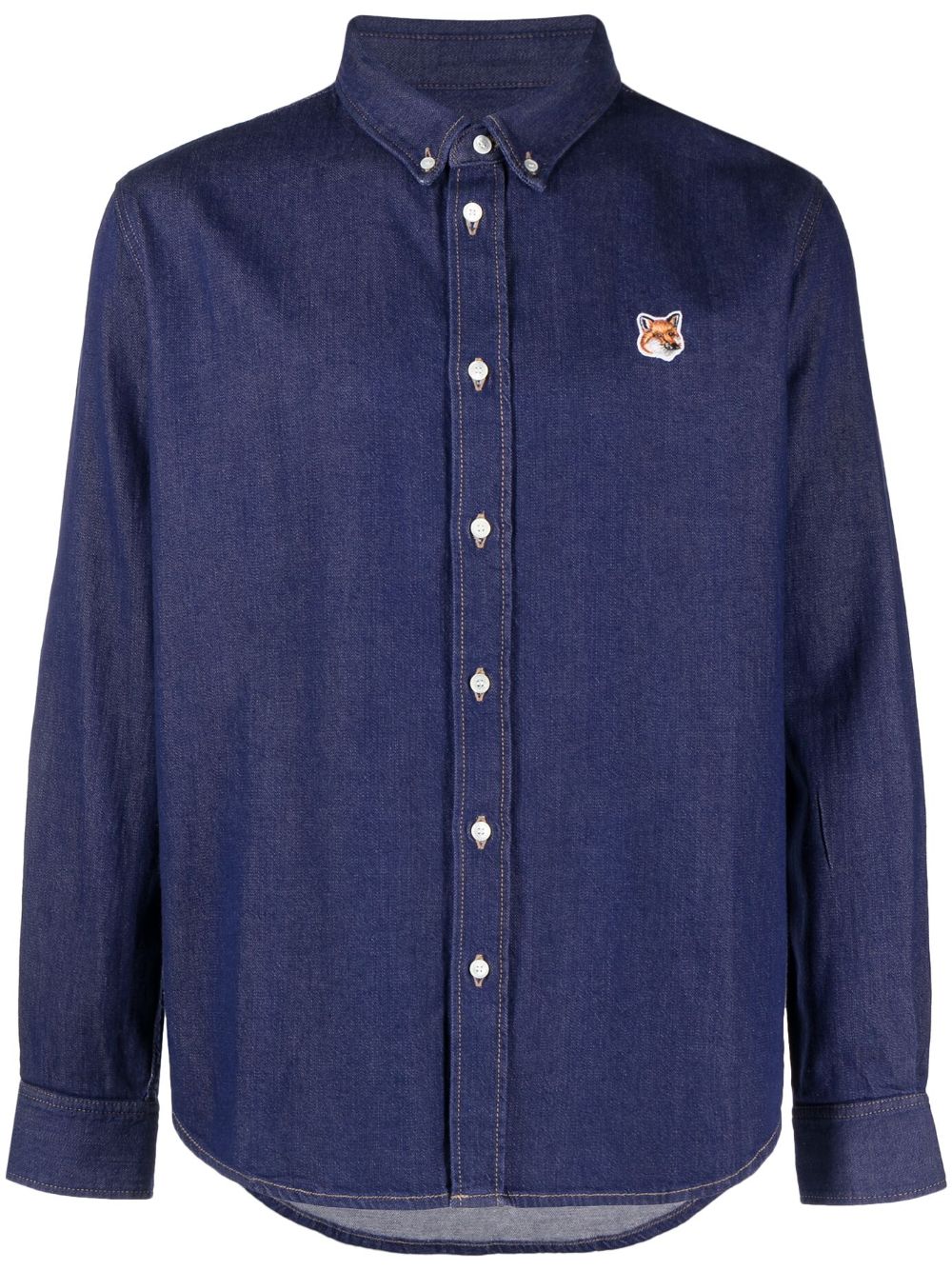 Maison Kitsuné Hemd mit Fuchskopf - Blau von Maison Kitsuné