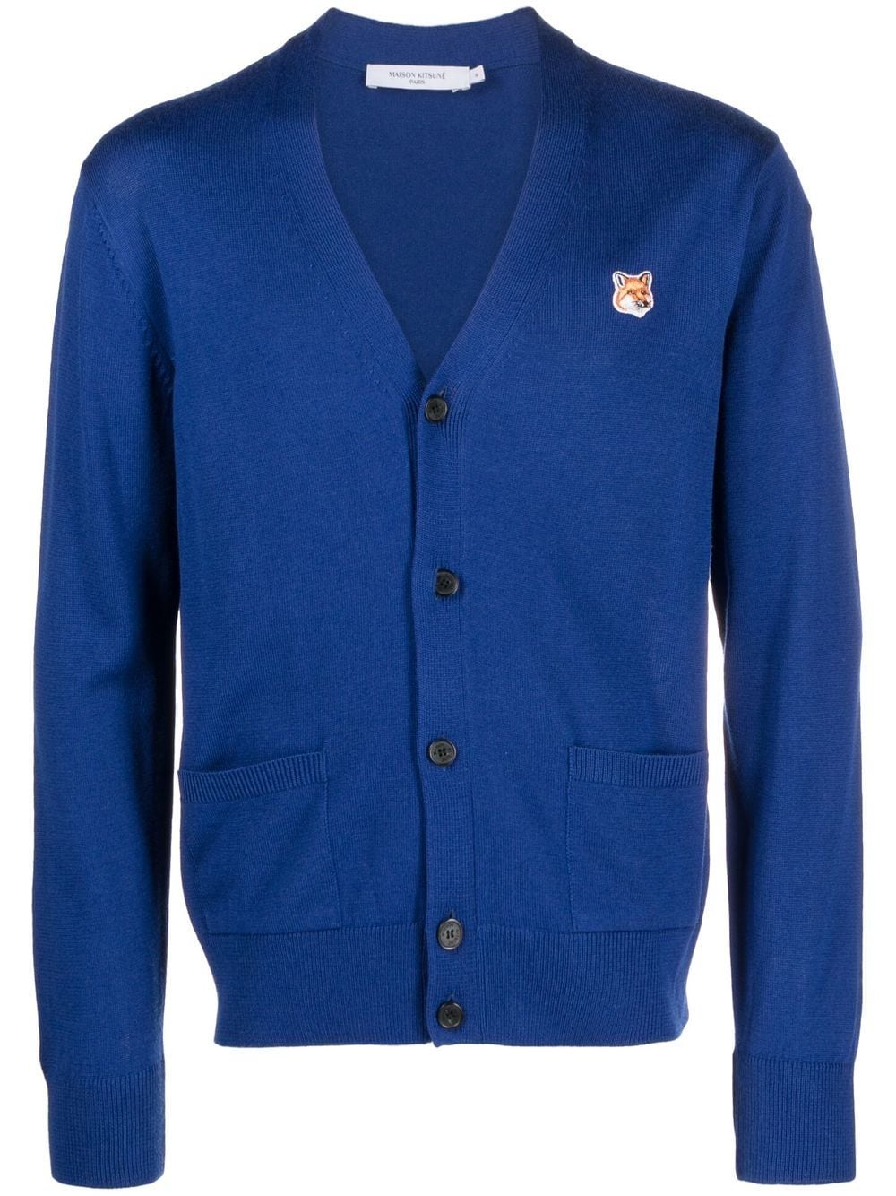 Maison Kitsuné Cardigan mit Fuchs-Patch - Blau von Maison Kitsuné