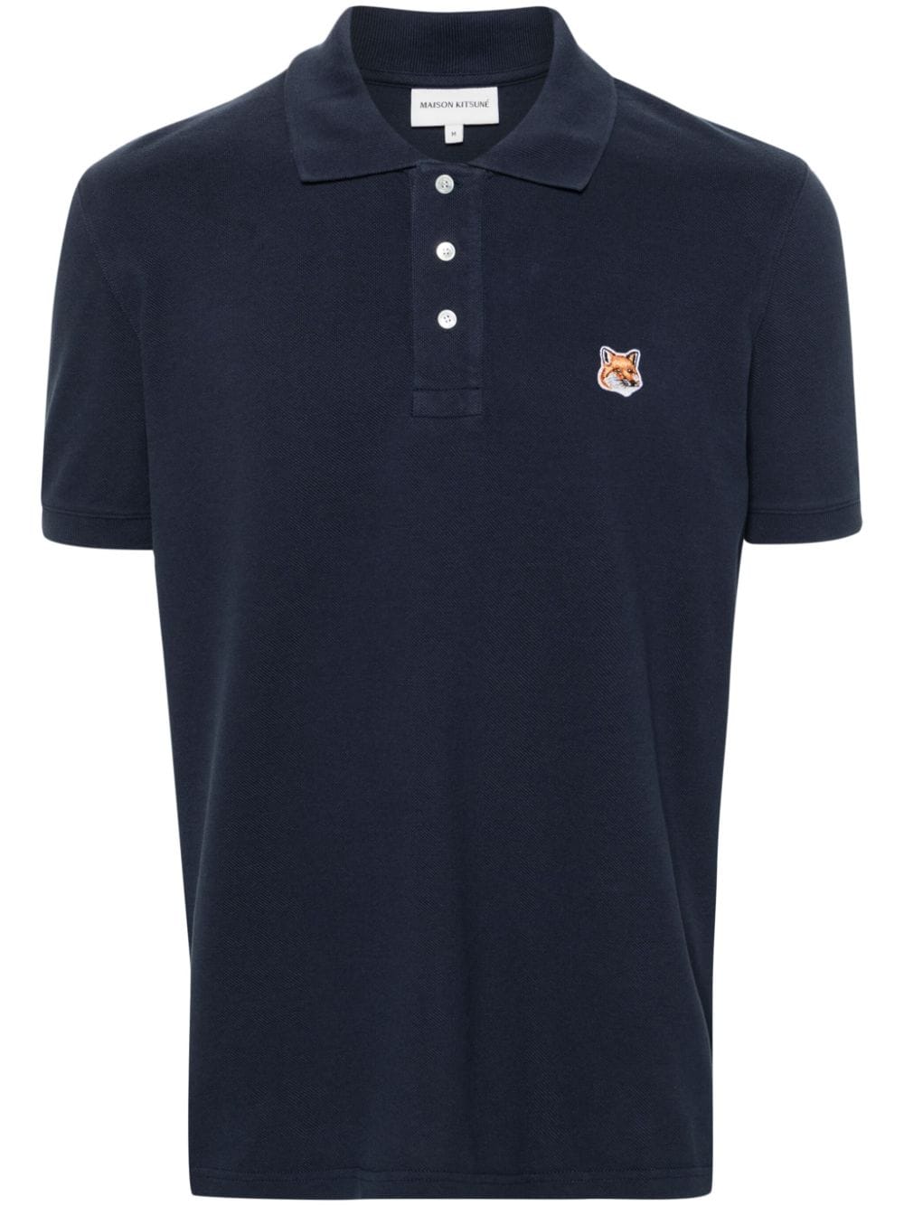 Maison Kitsuné Pikee-Poloshirt mit Fuchs-Patch - Blau von Maison Kitsuné