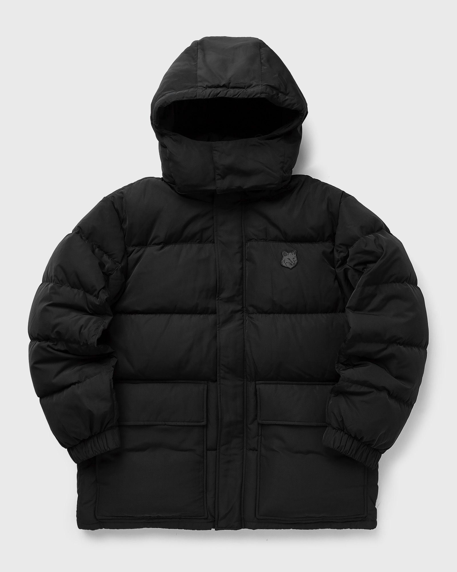 Maison Kitsune HOODED PUFFER IN NYLON WITH TONAL FOX HEAD PATCH men Down & Puffer Jackets black in Größe:M von Maison Kitsune