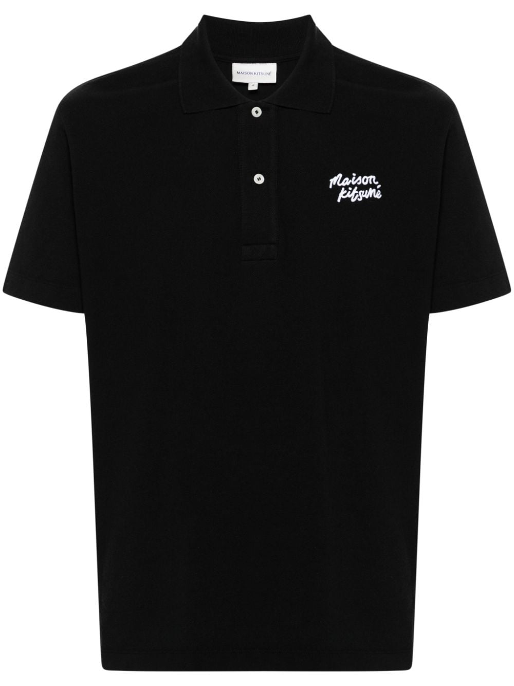 Maison Kitsuné Handwriting Poloshirt mit Logo-Stickerei - Schwarz von Maison Kitsuné